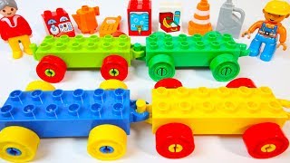 Learn Colors Building Duplo Toy Vehicles