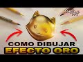 COMO DIBUJAR EL EFECTO ORO | como dibujar a miausculos de fortnite | how to draw golden efect