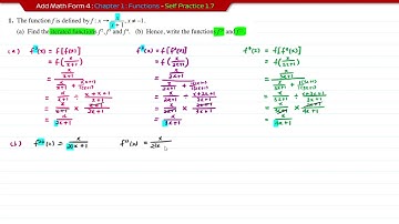 Add Math Form 4 - Chapter 1 : Functions - Self Practice 1.7