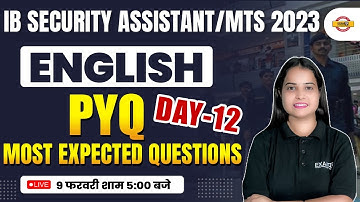 IB SECURITY ASSISTANT & MTS CLASSES 2023 | IB ENGLISH MOST EXPECTED QUESTIONS | BY KIRAN MA