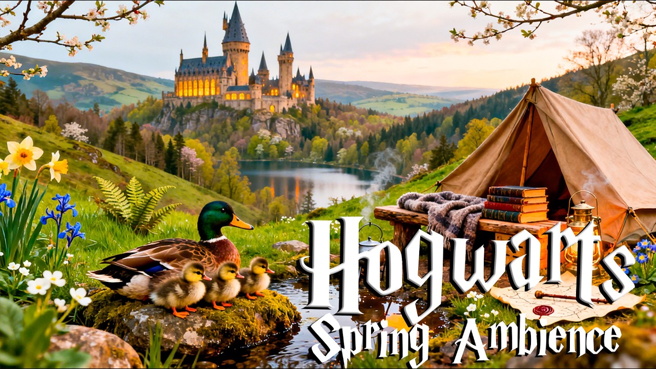 A Gentle Spring Day at Hogwarts 🌸✨ Calm Magical Music Playing Softly