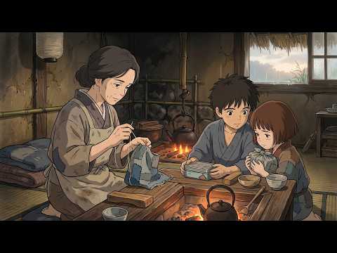 A Rainy Day in a Tiny Thatched House 🌧️ Roof Repair & Porridge | Ghibli Style ASMR