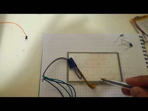Resistive touch interfacing with tcp server/client GUI designed in python.