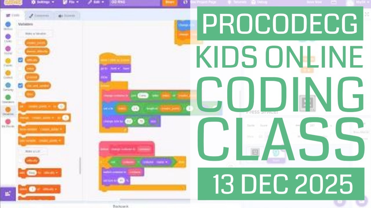 ProCodeCG Kids Regular Coding Class - Online - 13 Dec 2025 - YouTube