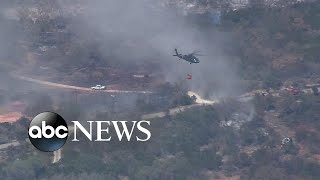 Massive fire burns across Medina County, Texas