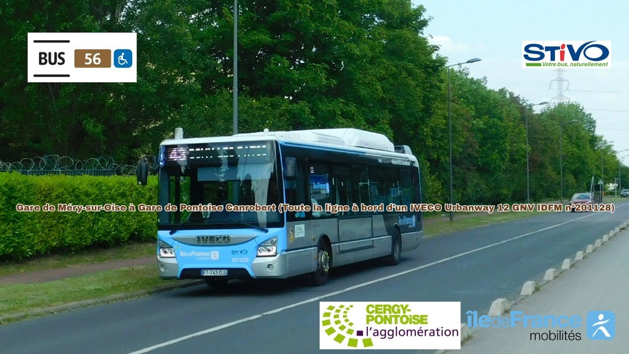 [Ligne 56 STIVO]  Urbanway 12 GNV IDFM n°201128 - Gare de Méry-sur-Oise à Gare de Pontoise Canrobert