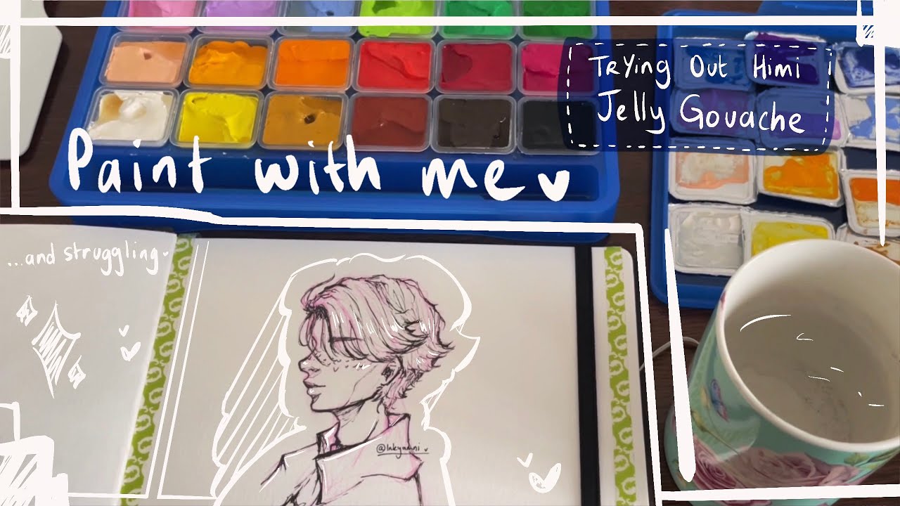 Paint with me 🌿💫 Using Himi Jelly Gouache🍁 - YouTube