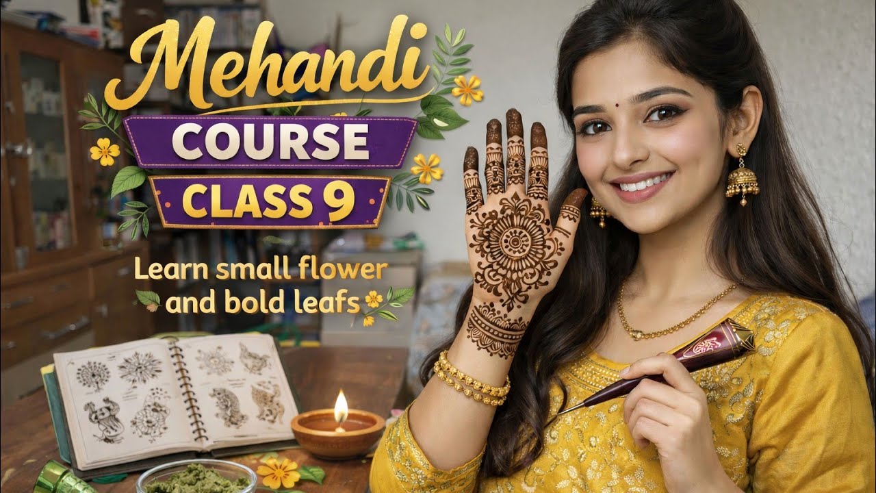 Learn henna with easy steps|trending flowers