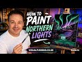 How To Paint Northern lights - Oil Painting 672 Bob Ross Art Style Relaxing ASMR
