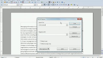 Find & Replace Feature Using Writer