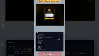 This Golden Crown Login UI in Minutes 👑✨ #shorts #webdevelopment #htmlcssjs