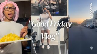 Good Friday Vlog | workout | mini kitchen cleanup | rotel dip |