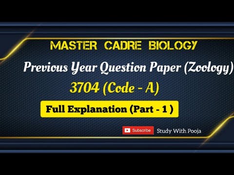 Previous Year Question Paper Of Zoology 3704 (Code - A) With Explanation