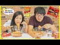 Extreme Spicy Noodle Challenge 2x! Loser drinks Hot Sauce with Ryan's Family Review!