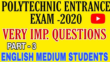 Very important questions part-3 for Polytechnic entrance , Polytechnic entrance exam 2020 in English