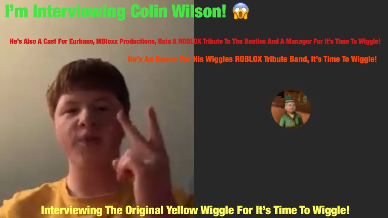Interview The Original Yellow Wiggle For The Wiggles Roblox Tribute Band It S Time To Wiggle Colin Youtube - roblox sign in yellow