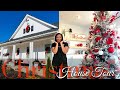 Christmas home tour 2023  red  white traditional christmas  merry  bright decor