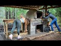 ESCAPE TO THE WILDERNESS: DIY BRICK PIZZA OVEN | Cooking Pizza in a Homemade Clay Cob Oven - Ep. 112