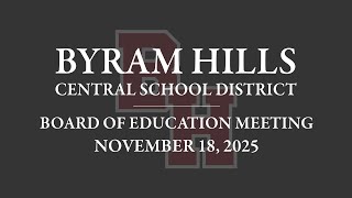 Board of Education Meeting - November 18, 2025 Update