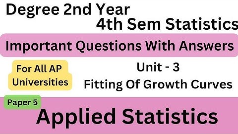 Degree 4th sem statistics paper5 unit-3 imp questions with answers*Applied Statistics*#bscstatistics