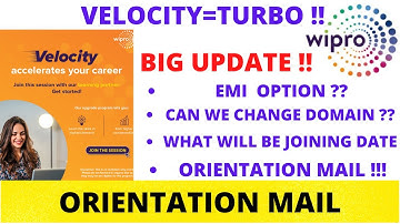 WIPRO TURBO || VELOCITY||ORIENTATION MAIL || FAQ || REGISTRATION MAIL #wipro #turbo #elite #velocity