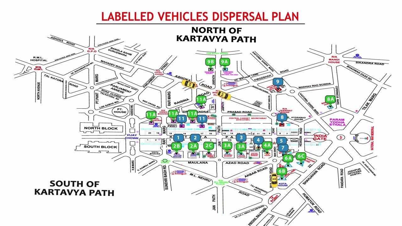 Exit plan of labelled vehicles for Republic Day 2025