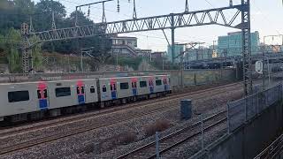 KTX-1, 1호선 신창행 전동열차 구로IC 통과