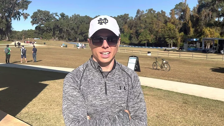 Notre Dames Sean Carlson talks before the 2021 NCA...