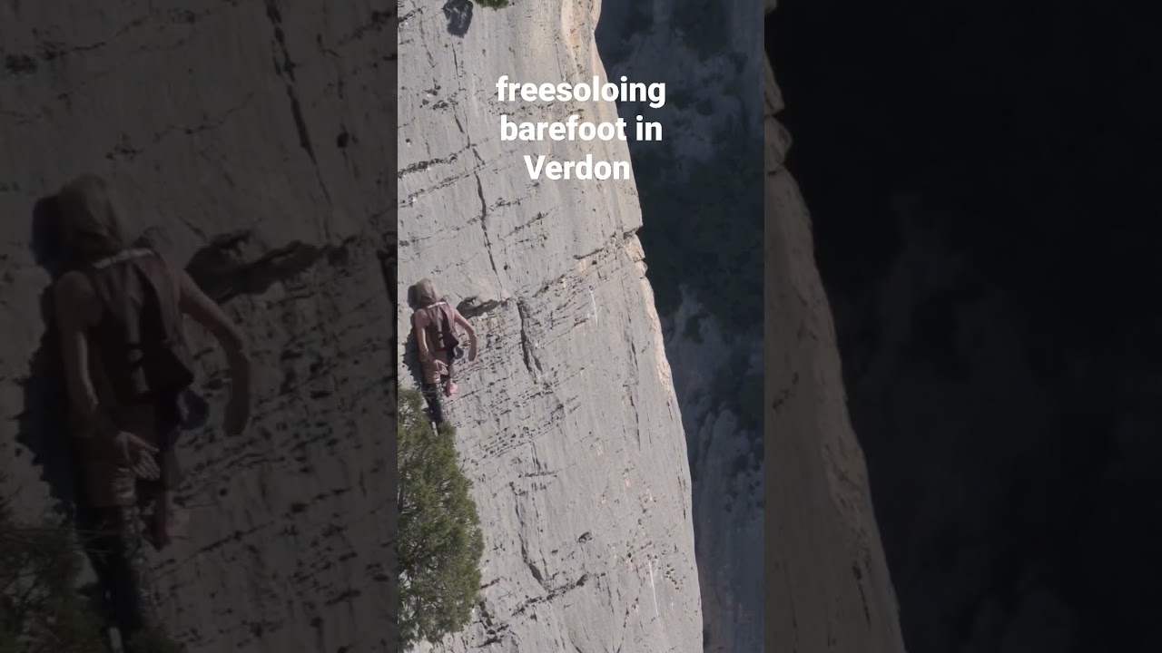 freesoloing barefoot in Verdon .