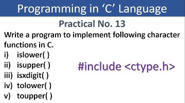 C Programming-Character Library functions - ctype.h