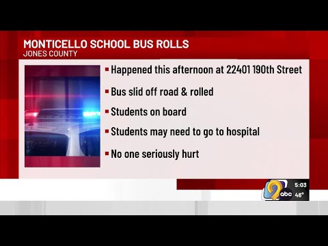 Monticello School Bus Rolls Onto Side Students On Board 