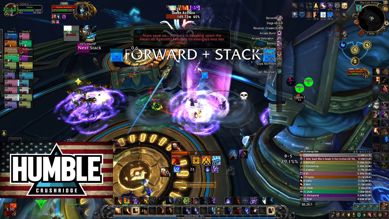 Humble vs Mythic Queen Azshara - Fire Mage POV