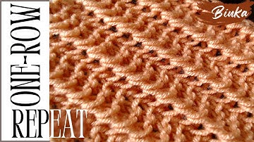 [Bulgarian] One-row repeat emboss chic knit pattern with vertical paths.Reversible knitting pattern.