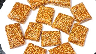 ?Quick and easy gajak recipe | Til ki chikki | Til patti | Snacks recipe in minutes | Healthy sweet