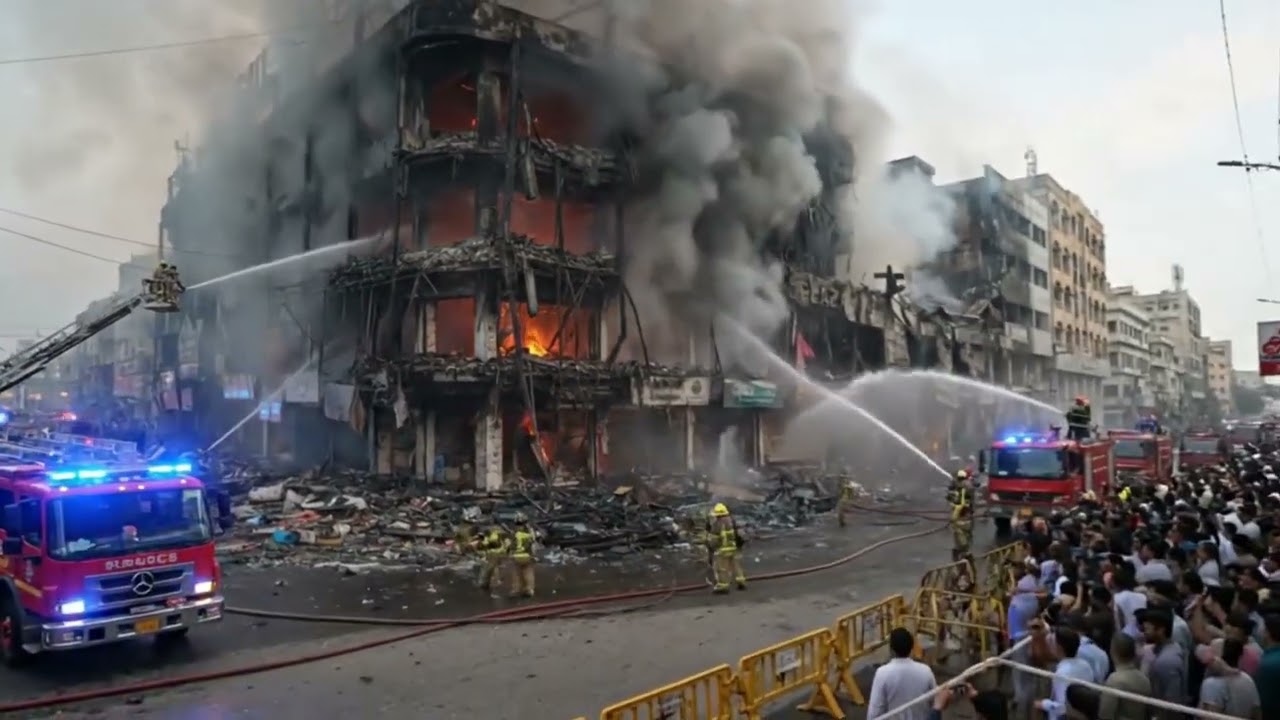 Massive Fire Engulfs Gul Plaza Karachi: 