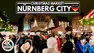 🇩🇪 Nürnberg Germany, Most Famous Christmas Market in 2022✨Christkindlesmarkt Nuremberg 4K HDR Walk