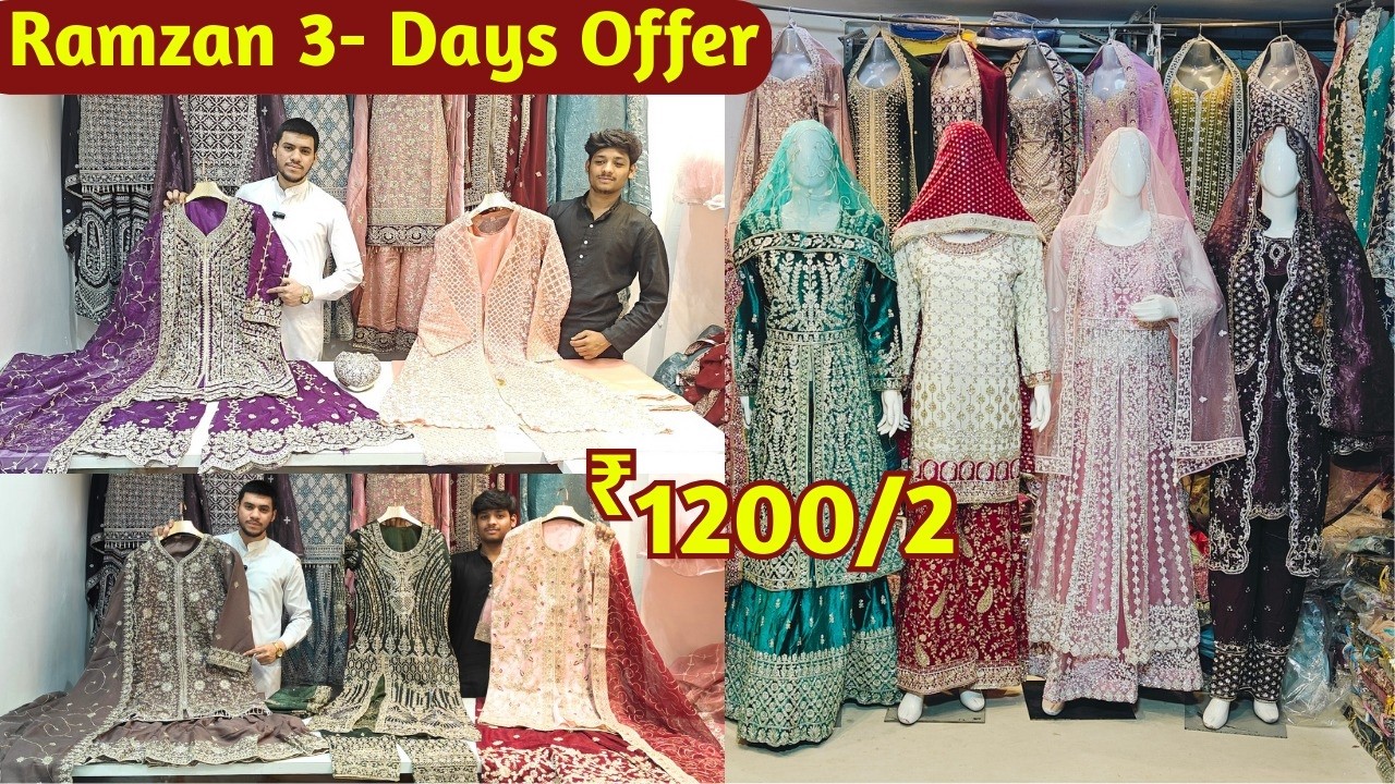 Ramzan Special 3- Days Offer ₹ 1200/2 Pakisani Rajwadi Suits Bridal Gharara Palazzo Lehengas Sarees