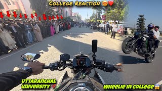 Finally Wheelie In College On My Kawasaki Z900 Public Reaction On Superbike