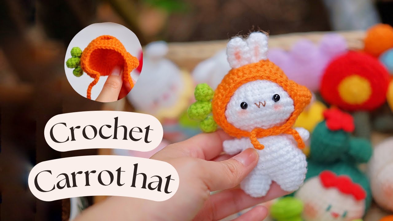 Lo Mo crochet Mini Bunny with Carrot hat 🥕| Lọ Mọ móc Thỏ mini mũ Cà rốt