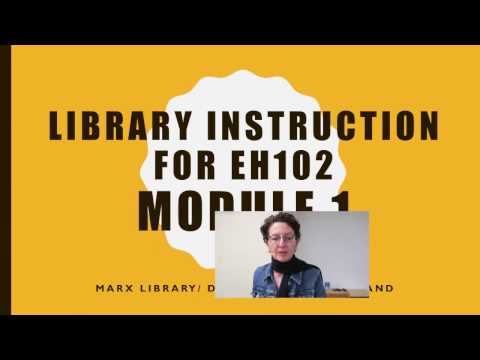 EH102 Library instruction online module 1