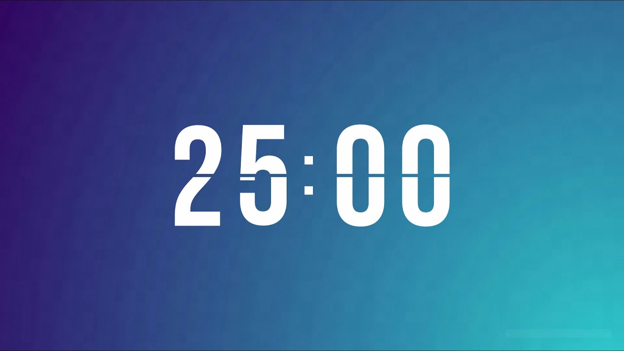 25 Minute Countdown Timer | Calm Relaxing Music for Study, Focus, Work ...