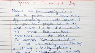 Write a Speech on World Environment Day | English