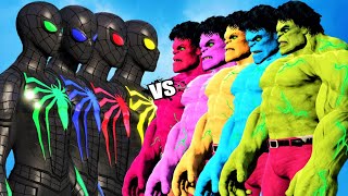 TEAM HULK COLOR vs TEAM SPIDER-MAN COLOR - EPIC BATTLE