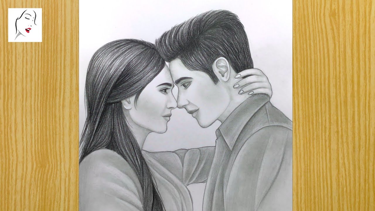 Amazing Art Drawings-pencil sketch of a romantic couple-A4 size, romantic  drawing - thirstymag.com