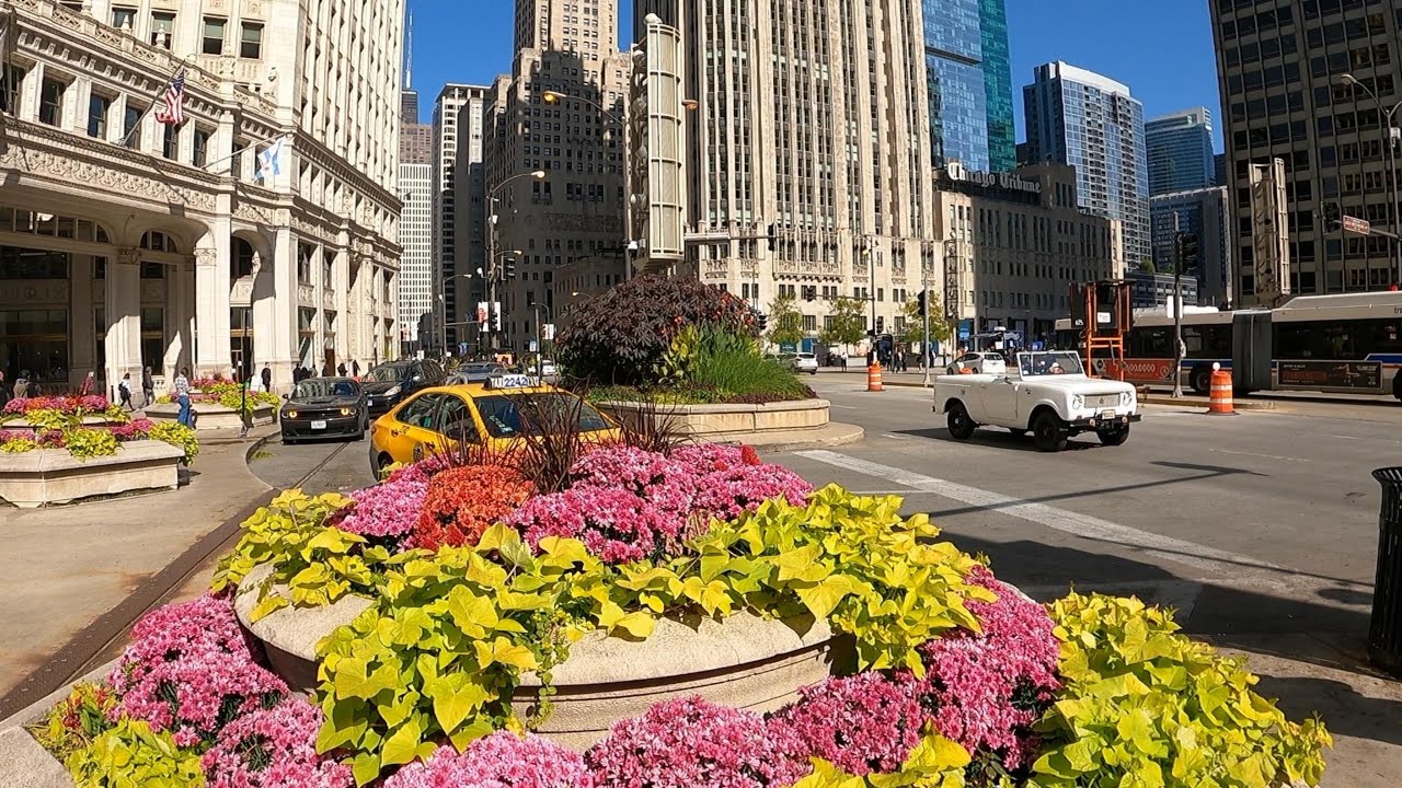 The Fall Display on Michigan Ave in Chicago IL
