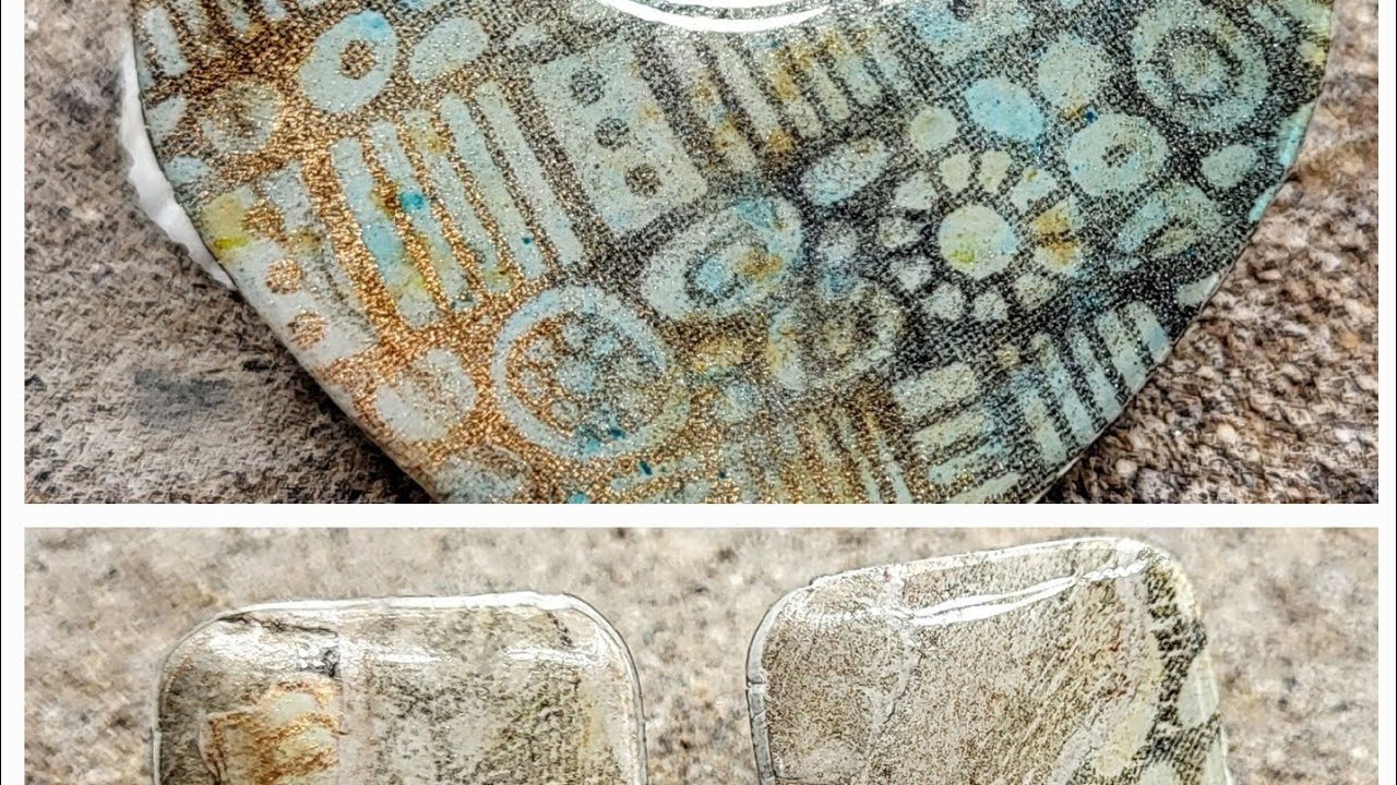 No paint silkscreen technique on polymer clay