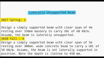 Design of Laterally Unsupported Steel Beam  | Design of Steel and Timber Structures | PoU, TU, KU