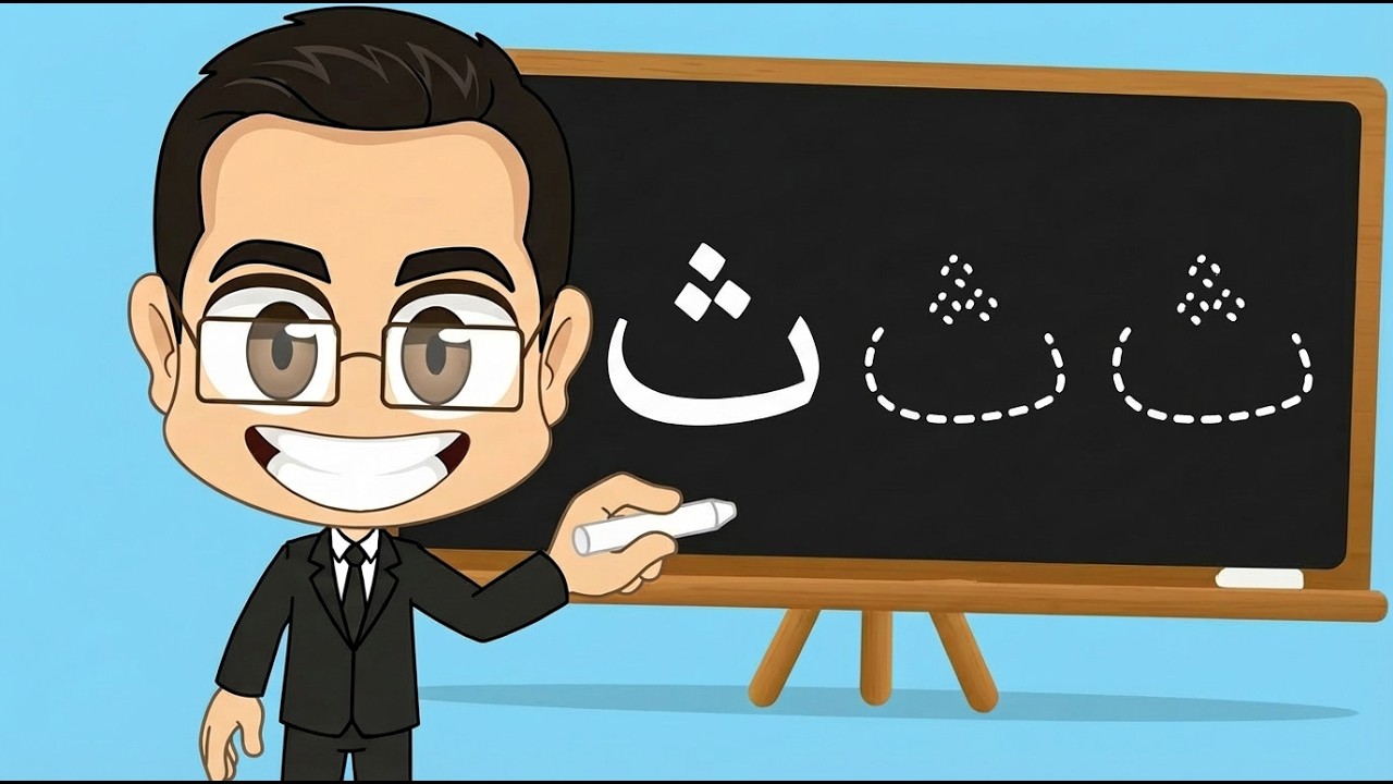 تعلم حرف الثاء(ث) مع المعلم عمار | نطق و كتابة الحروف العربية - YouTube