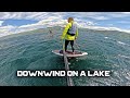 Downwind foiling on a lake