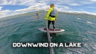 Downwind foiling on a lake